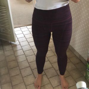 Lululemon High Rise Wunder Under Striped